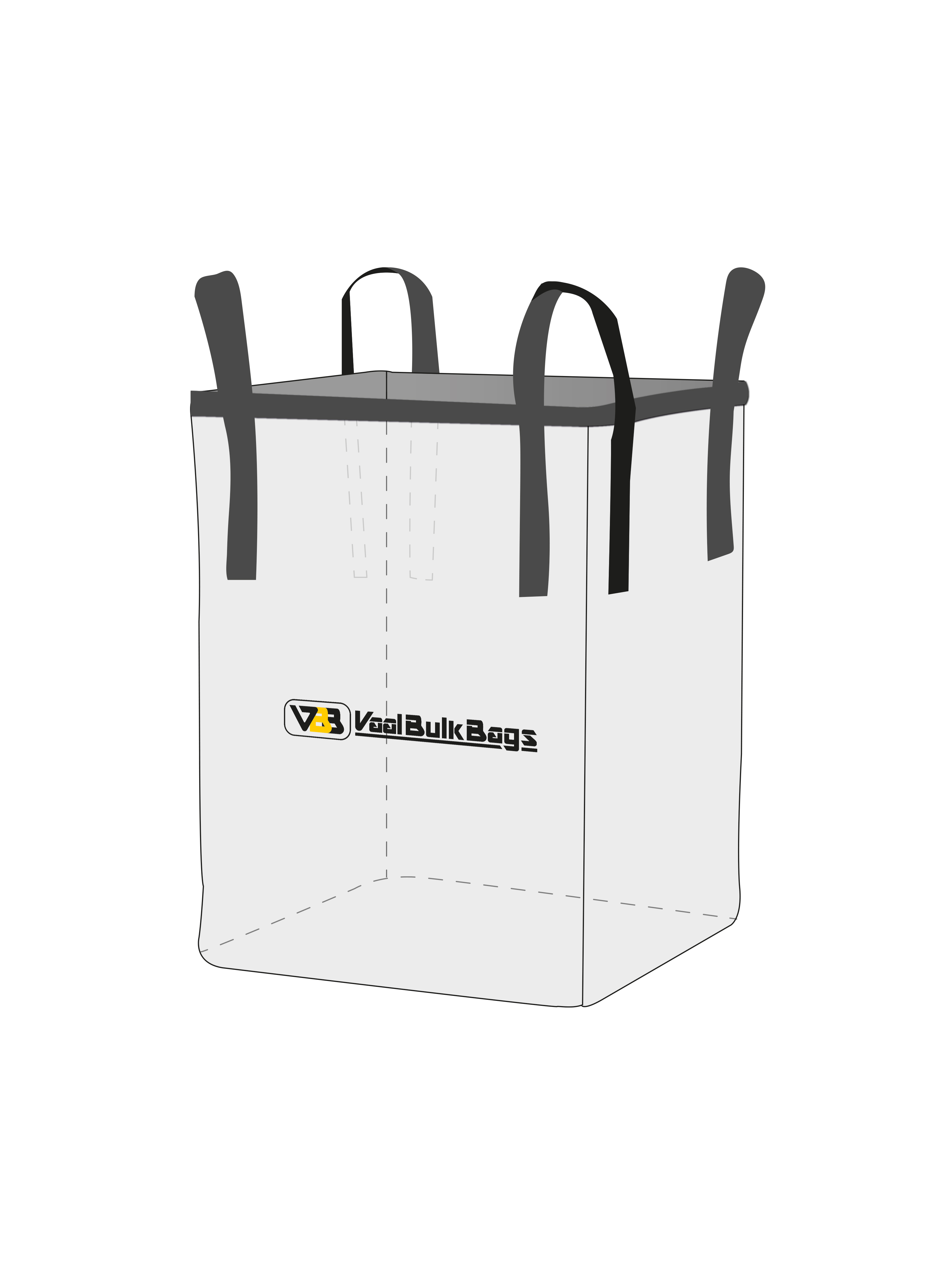 Open-Top Flat-Bottom FIBC configuration with Vaal Bulk Bags branding
