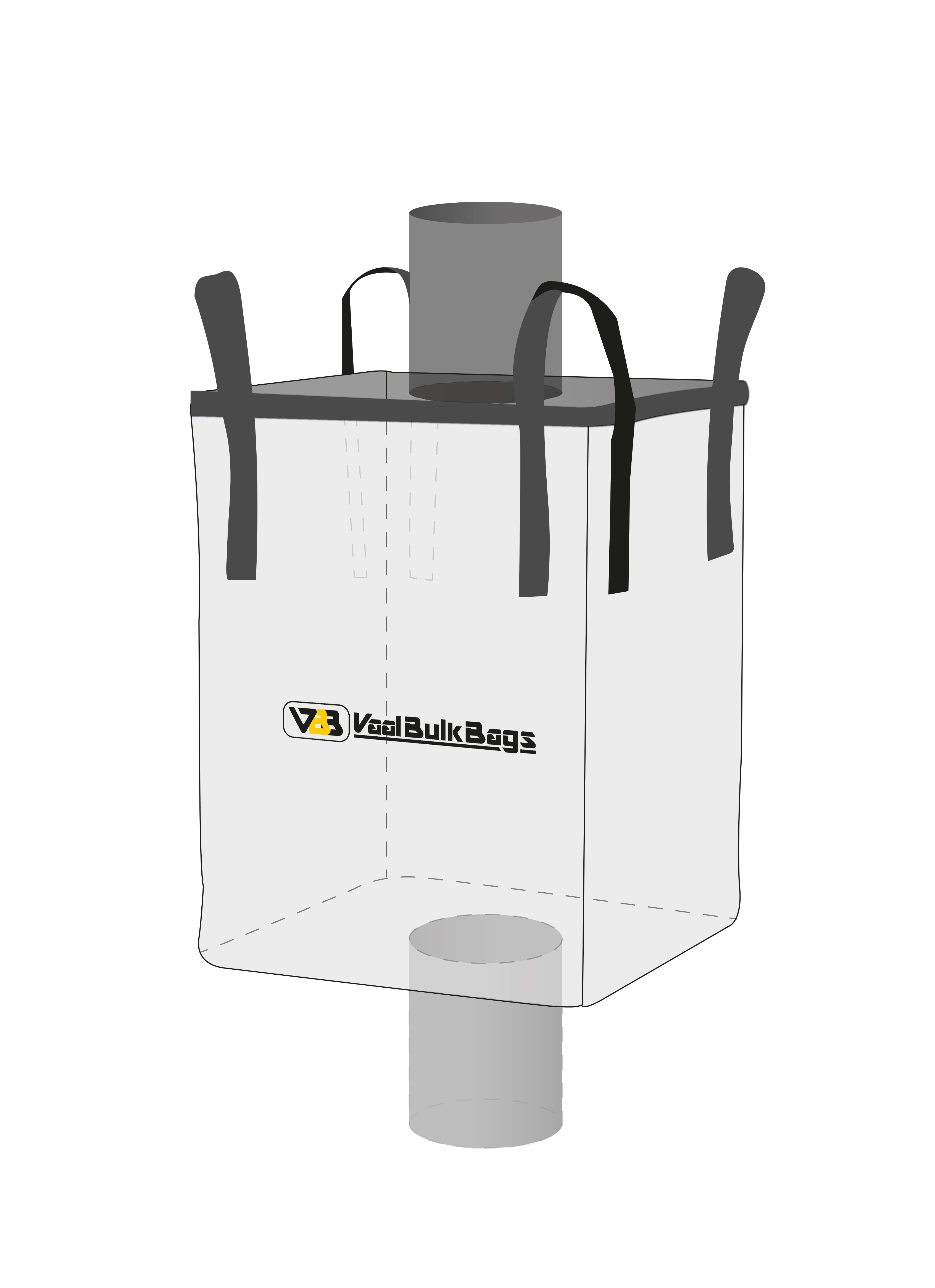 Spout-Top Spout-Bottom FIBC configuration with Vaal Bulk Bags branding